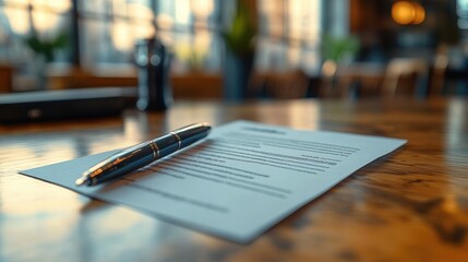 Job application process with a resume and cover letter on a desk with a pen 