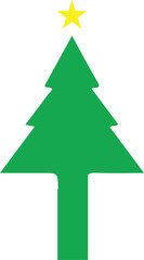 Fototapeta premium Christmas tree clip art design on plain white transparent isolated background for card, shirt, hoodie, sweatshirt, apparel, card, tag, mug, icon, poster or badge