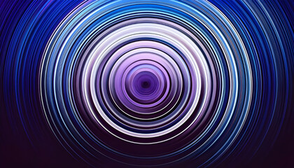 Fototapeta premium Abstract concentric circles dark grainy background vortex swirl noise texture blue purple white poster banner cover design