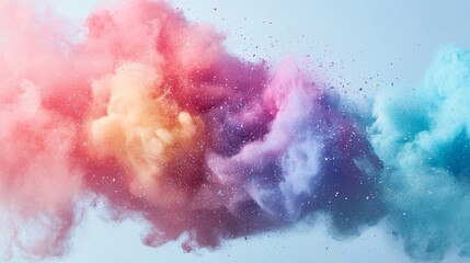 Fototapeta premium A Vibrant and Colorful Cloud Displaying Glittering Particles Creates an Abstract Background Experience