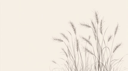 Fototapeta premium minimalist illustration of grass on beige