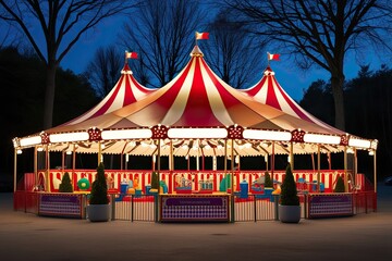 Enchanting Classic Carnival Tent in Amusement Landscape Showcase