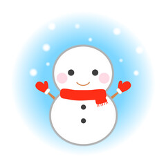 雪だるまのかわいいイラスト