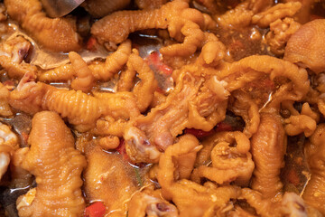 Delicious and flavorful braised chicken feet