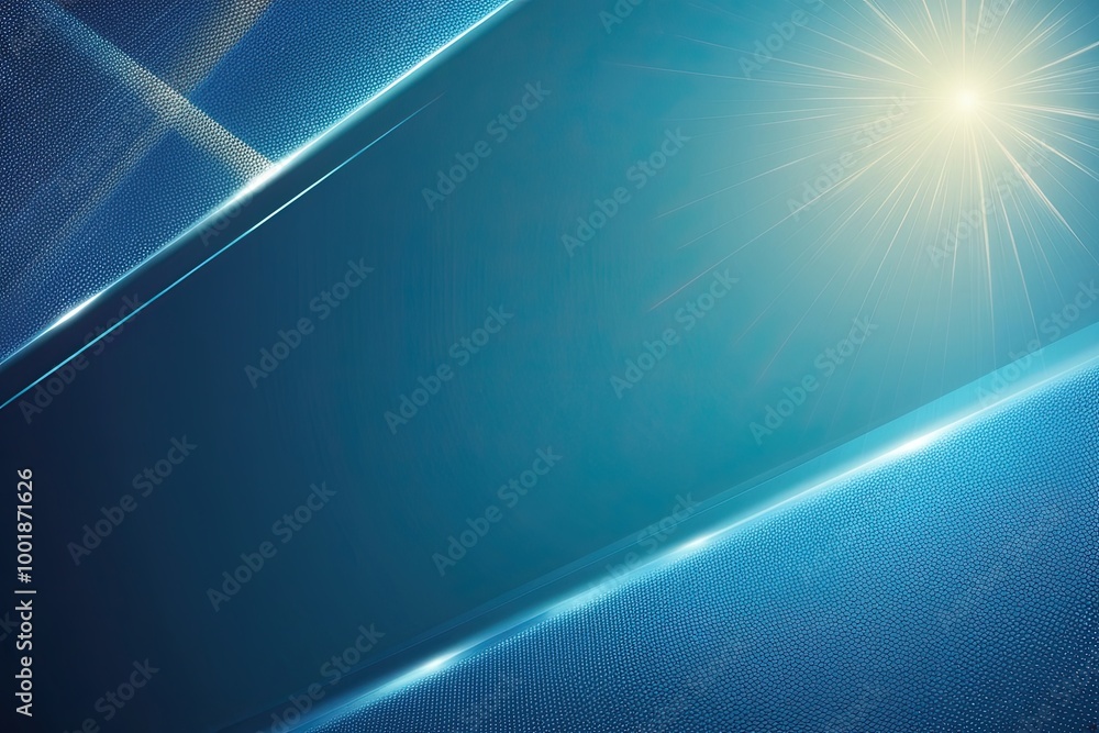 Poster luminous azure background with dynamic geometric shapes and brilliant texture