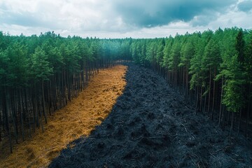 Fototapeta premium Contrast of Life and Death in a Forest Landscape
