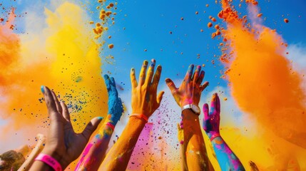 Colorful Powder Celebration at Festival Event