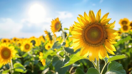 Sunflowers Reaching for the Sun