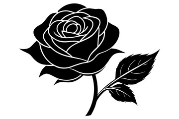 Rose flower vector icon illustration white background