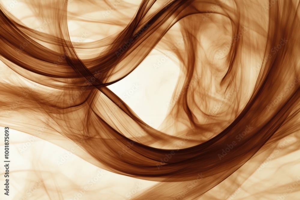 Poster dynamic coffee tones with swirling abstract smoke patterns create an artistic flow in a tranquil com