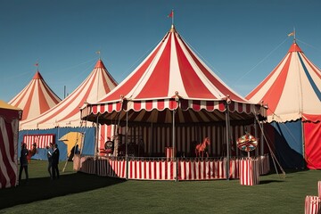 Vintage Circus Tent Showcase in Enchanting Carnival Setting