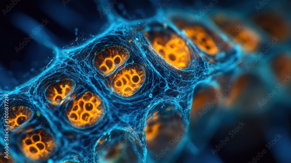 Poster microscopic view of developing insect larva