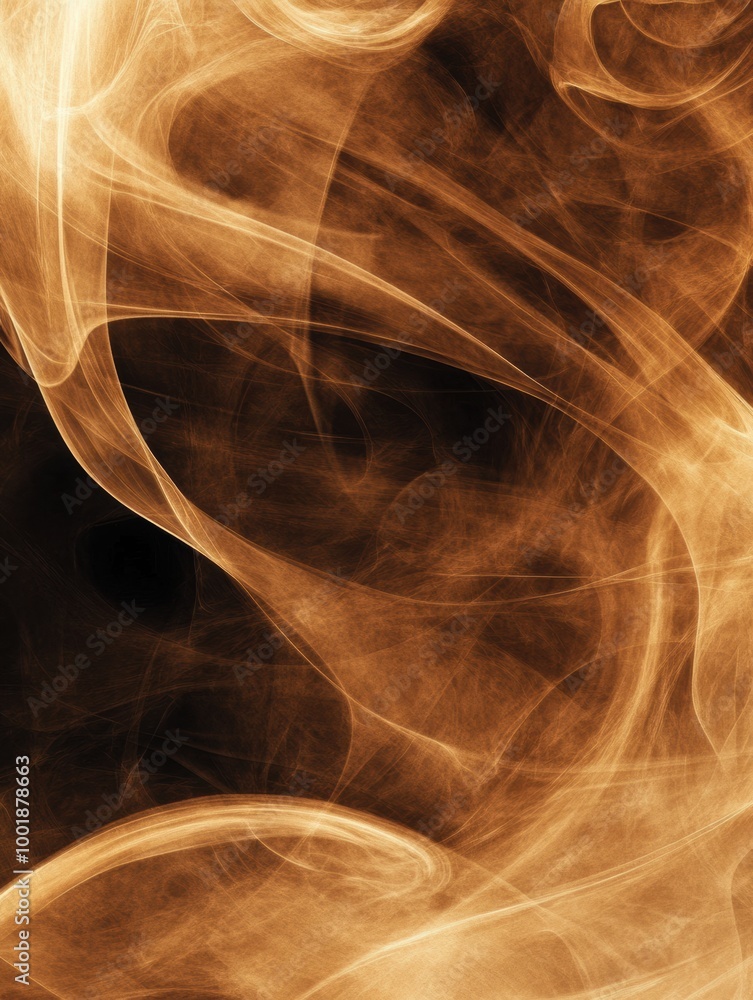 Leinwandbilder swirling abstract patterns of smoke blend with rich coffee tones in a captivating visual display. ge