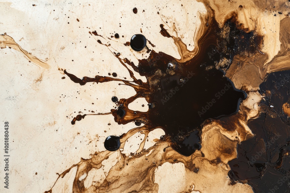 Leinwandbilder artistic background showcasing abstract coffee stains and splashes on a light surface in a creative 