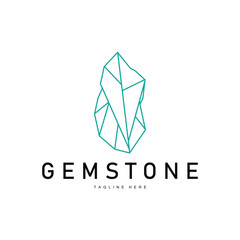 Naklejka premium Gemstone Logo Stone Jewelry Vector Template Premium