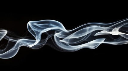Obraz premium Waves of translucent smoke on black background