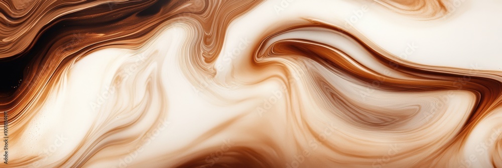 Leinwandbilder swirling coffee blends seamlessly with milk, creating a mesmerizing dance of contrasting colors in a