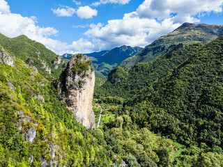 Orsomarso from a drone, Cosenza, Calabria, Italy