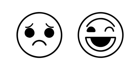 Sad and Happy Emoji icon set