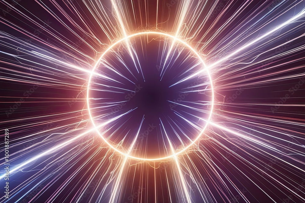 Poster vibrant energy background with dynamic light flow and luminescent effects