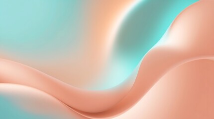Soft Gradient Background in Electric Turquoise and Soft Apricot Tones