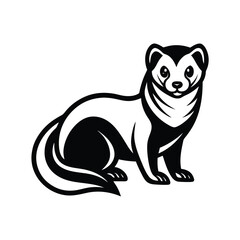 Ferret animal vector logo icon design template