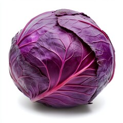 Obraz premium fresh purple cabbage on a white background