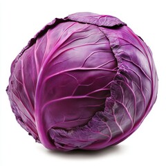Obraz premium fresh purple cabbage on a white background