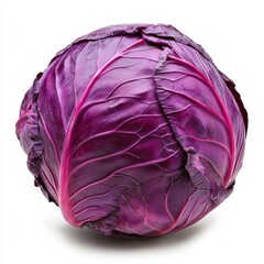 Obraz premium fresh purple cabbage on a white background