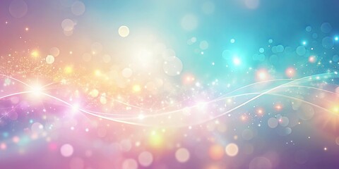Abstract Background with Delicate Pastel Hues, Sparkling Lights, and Subtle Waves of Light
