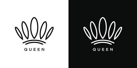 Obraz premium Royal Princess queen crown logo design. Premium Vector