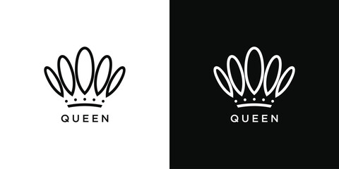 Royal Princess queen crown logo design. Premium Vector