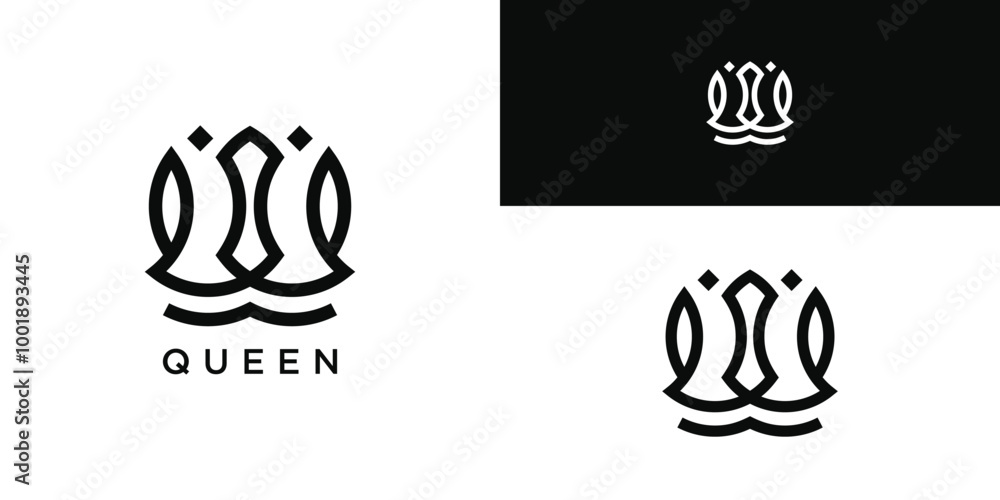 Sticker Royal Princess queen crown logo design. Premium Vector