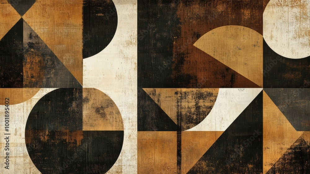 Fototapete abstract geometric shapes with rich coffee textures create a warm and inviting atmosphere in a conte