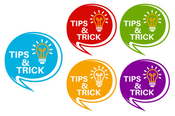 set Tips and tricks sign labels. fast helpful instructions sign design vector illustration