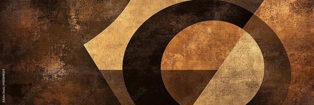 Poster abstract geometric shapes in rich coffee textures create an artistic composition showcasing triangle