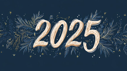 Elegant hand-lettering on a dark blue background with minimal decorations. Hand-lettering. Illustration