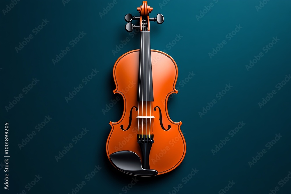 Aufkleber minimalist violin icon, with sleek lines representing the shape of a violin and its strings, capturi