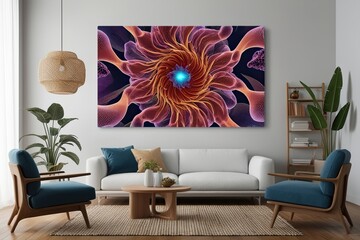 Innovative Organic Design Avant Garde Digital Artwork on Canvas