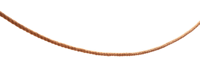 One brown braided rope isolated on white