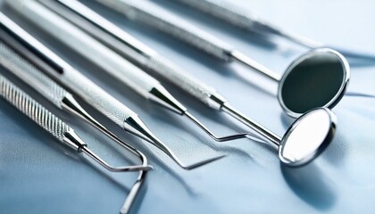 Close up on dentist instruments