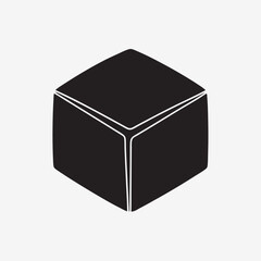 Tofu Silhouette Vector Illustration Simple Food Shape for Digital Design