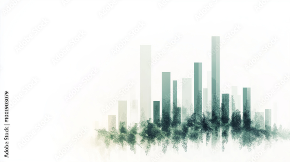 Poster a graph of a volatile stock, green with white background, with x and y axis, x having time and y sho