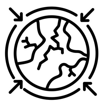 earth cracked, arrows pointing inwards clip art preview