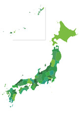 日本　地図　緑　フレーム　アイコン	