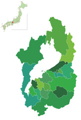 滋賀　日本　地図　緑　アイコン	