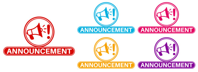 Set announcement icon. Exclamation announces sign labels design template Vector illustration