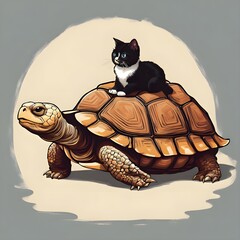 Cat and tortoise