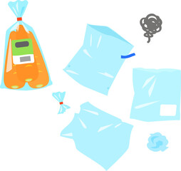 野菜が入っていたプラスチック袋のゴミ