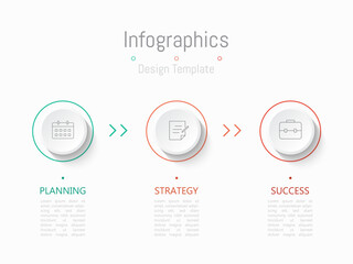 Infographic 3 options design elements for your business data. Vector Illustration.